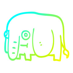 cold gradient line drawing cartoon elephant