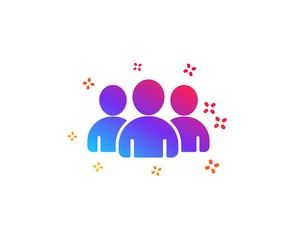 Group icon. Users or Teamwork sign. Person silhouette symbol. Dynamic shapes. Gradient design group icon. Classic style. Vector