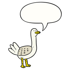 cartoon bird and speech bubble