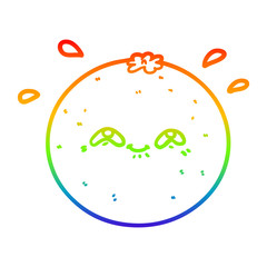 rainbow gradient line drawing cartoon orange