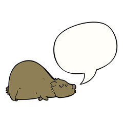 cartoon bear and speech bubble