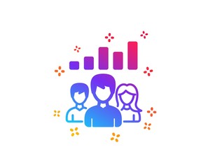 Teamwork results icon. Group of people sign. Dynamic shapes. Gradient design teamwork results icon. Classic style. Vector