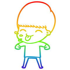 rainbow gradient line drawing cartoon rude man