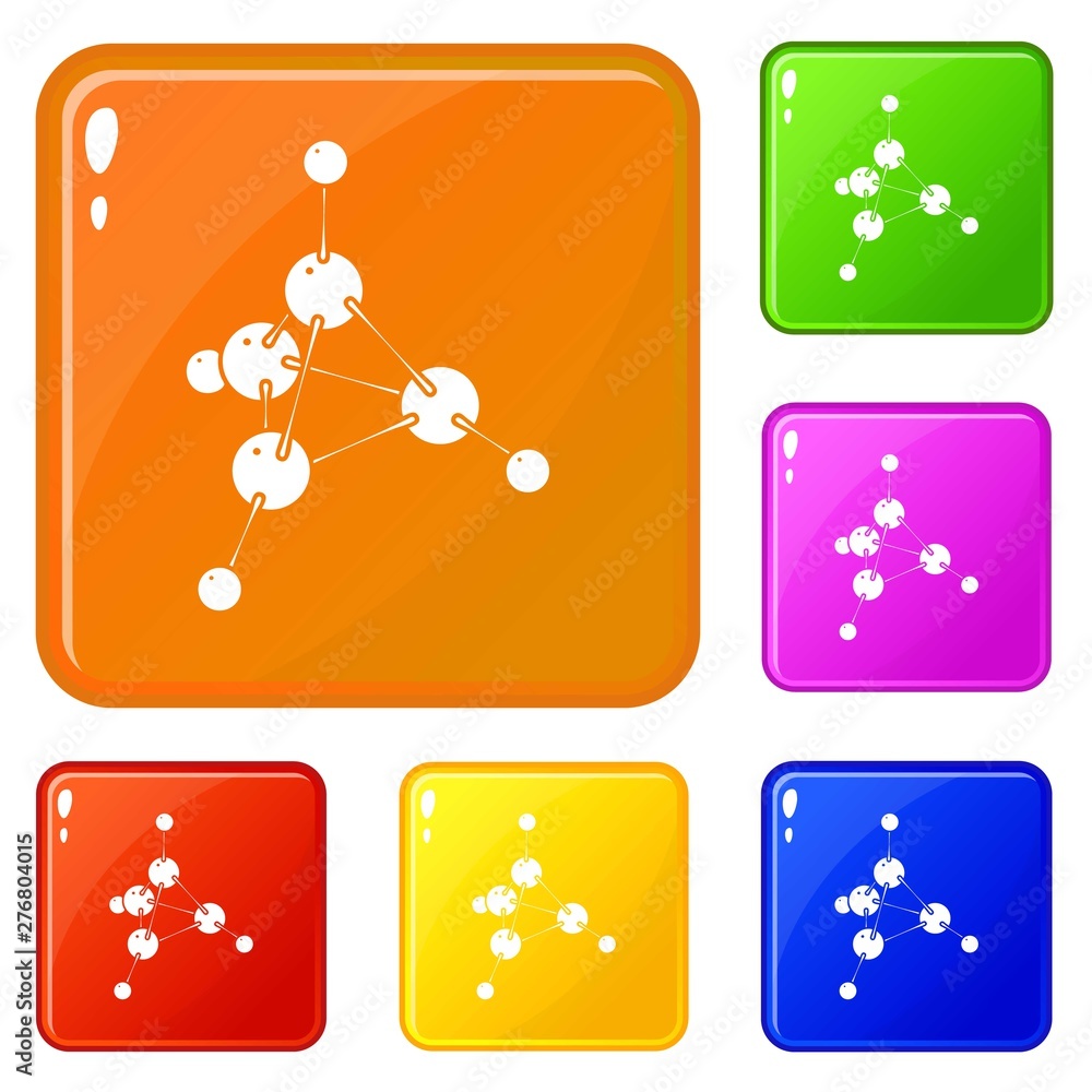 Poster methanol icons set collection vector 6 color isolated on white background
