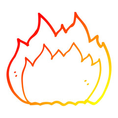 warm gradient line drawing cartoon fire