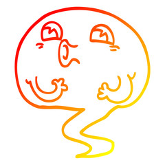 warm gradient line drawing cartoon ghost