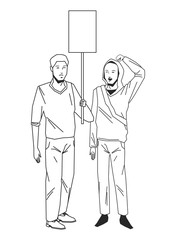 socil ctivity public protest blck white