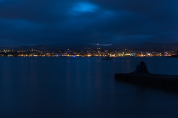 Obraz premium In the evening on the lonely jetty in front of Portocolom