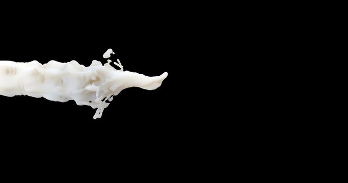 Slow-motion milk dropping and splashing forming a beautiful crown splash