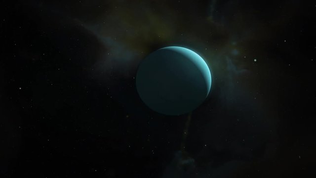 Cinematic Uranus camera pan In space