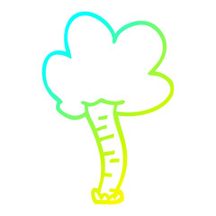 cold gradient line drawing cartoon tree