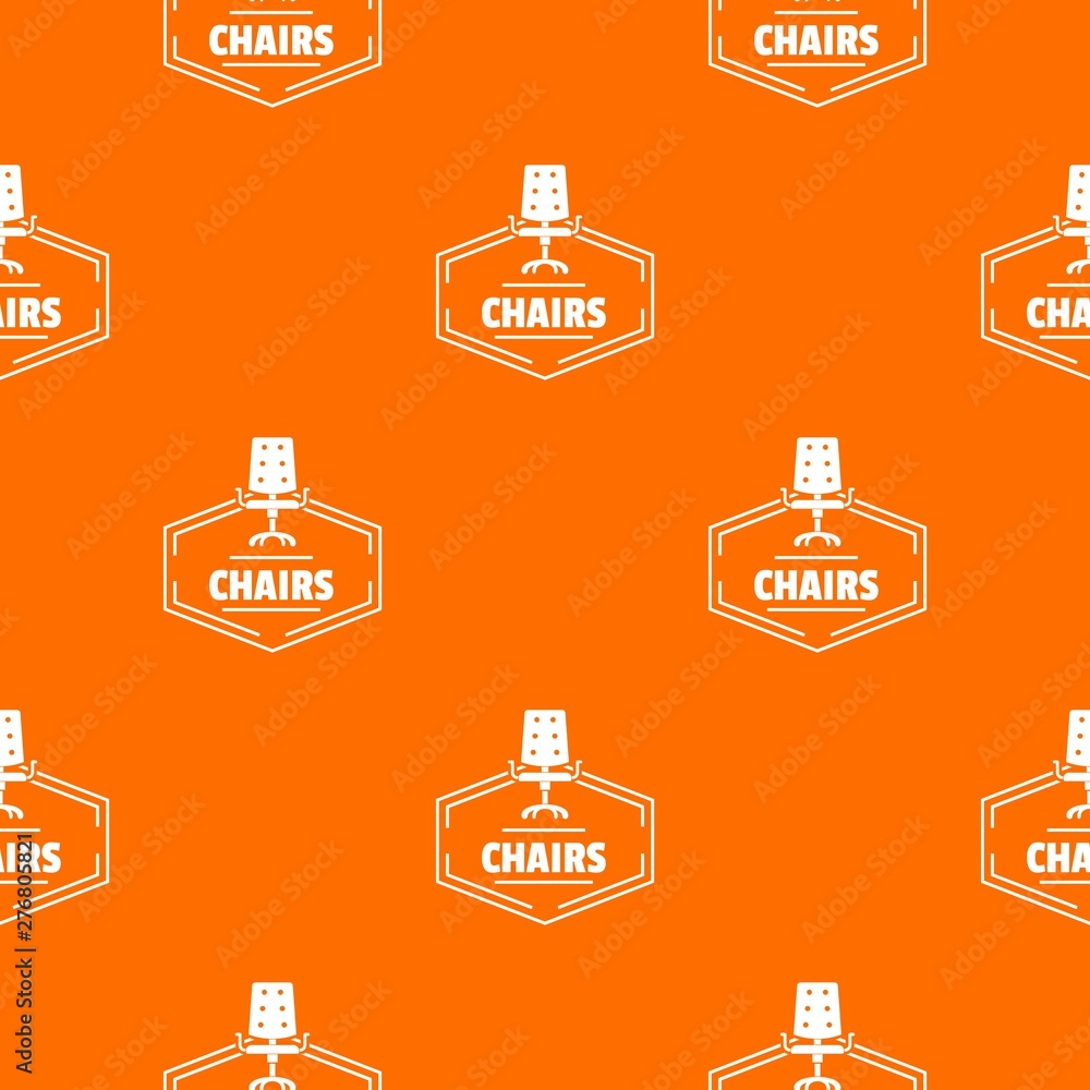 Poster chair pattern vector orange for any web design best
