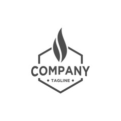 Flame Logo design simple minimalist style