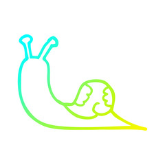 Fototapeta premium cold gradient line drawing cartoon snail
