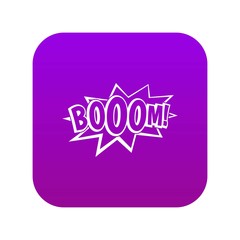 Boom, explosion bubble icon digital purple for any design isolated on white vector illustration