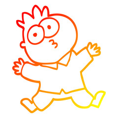 warm gradient line drawing cartoon funny office man