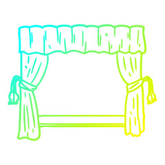 cold gradient line drawing curtains opening onto stage