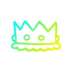 cold gradient line drawing cartoon royal crown
