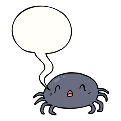 cartoon halloween spider and speech bubble