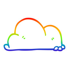 rainbow gradient line drawing cartoon boulder