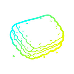 cold gradient line drawing cartoon biscuit