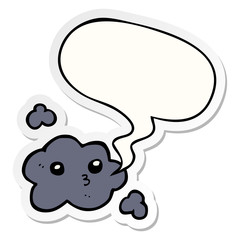 cute cartoon cloud and speech bubble sticker