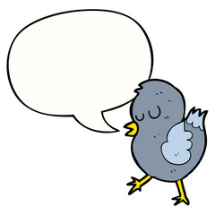 cartoon bird and speech bubble