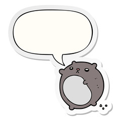 cartoon bear and speech bubble sticker