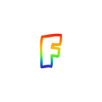 recommend clip art: rainbow gradient line drawing cartoon letter f