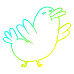cold gradient line drawing cartoon blackbird