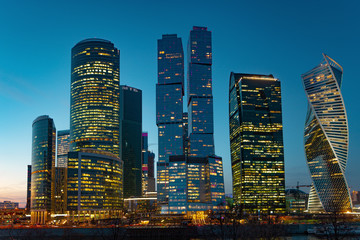 Moscow City. View of skyscrapers in Moscow. Russia. Skyscrapers International Business Center Moscow 