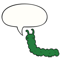 cartoon caterpillar and speech bubble