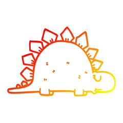 warm gradient line drawing cartoon prehistoric dinosaur