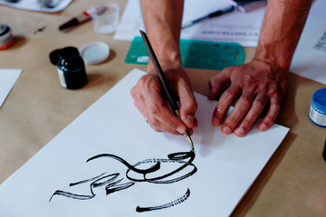 lettering, letter, type