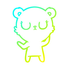 cold gradient line drawing peaceful cartoon polar bear