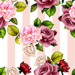beautiful rose flower seamless pattern