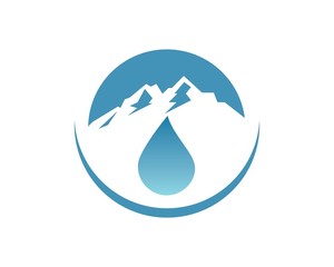 water drop and mountain Logo icon vector illustration design for bottle water business