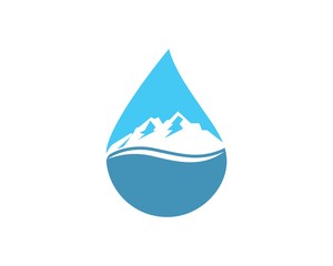 water drop and mountain Logo icon vector illustration design for bottle water business