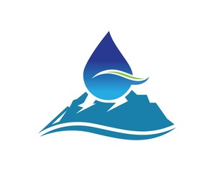 Fototapeta premium water drop and mountain Logo icon vector illustration design for bottle water business
