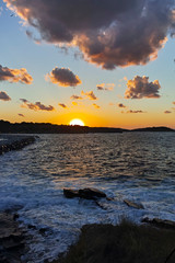 Sunset Landscape of coastline of Chernomorets, Bulgaria