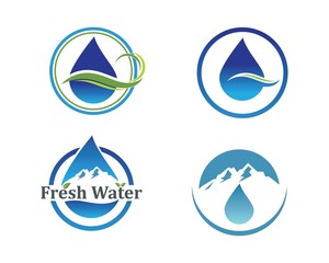 water drop and mountain Logo icon vector illustration design for bottle water business