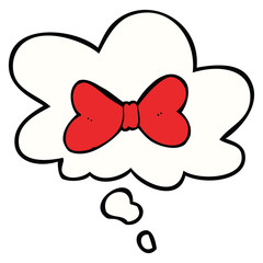 cartoon bow tie and thought bubble