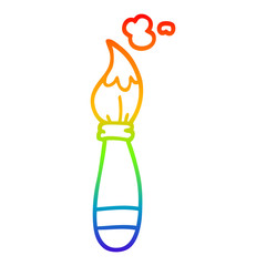 rainbow gradient line drawing cartoon paint brush