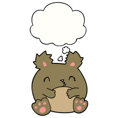 cartoon bear and thought bubble