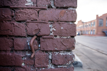 Obraz premium Old red wall of biulding