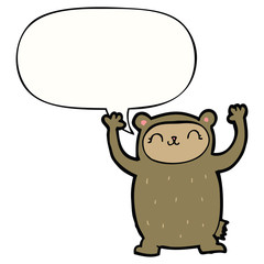 cute cartoon bear and speech bubble