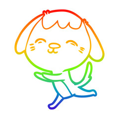 Obraz premium rainbow gradient line drawing happy cartoon dog
