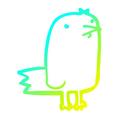 cold gradient line drawing cartoon bird
