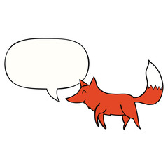 cartoon wolf and speech bubble