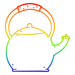 rainbow gradient line drawing cartoon kettle